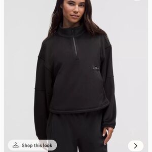 lululemon athletica Black Half-Zip Velour pullover
